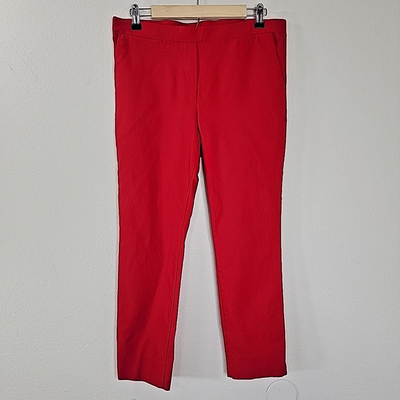 Jules & Leopold Red Ankle Pants Women’s Large Stretch Slim Fit Dress Trousers - Picture 1 of 7